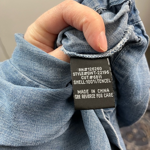 Velvet heart chambray wrap top - Picture 6 of 9